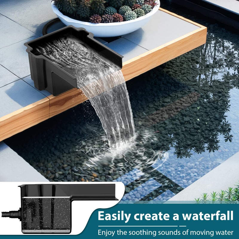 3 BUZZLETT Buzzlett Waterfall Spillway with 8 inch Wide Weir, Smooth Flow Pond Waterfall Box, Easy Installation, Durable Construction, Long-Lasting for Outdoor, Ideal for Gardens, Pond Water Features and Streams - Image 2